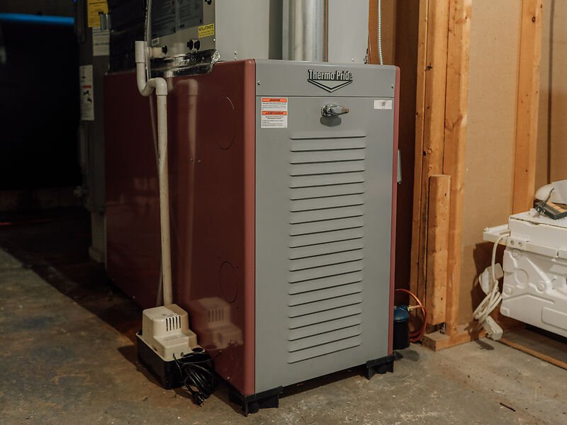 A new furnace installed and ready in a South Shore basement