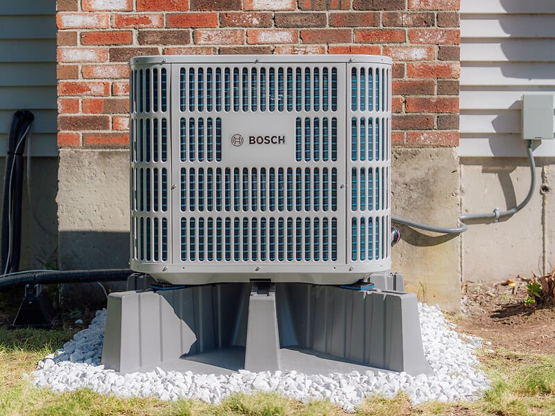 A new heat pump installed outside a South Shore home
