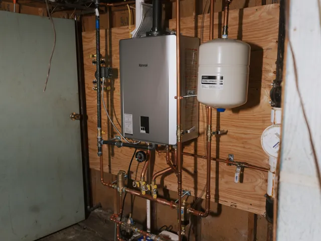 Prime technician working on a heating and cooling unit